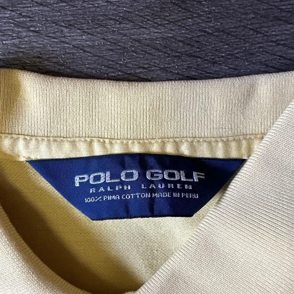 Polo Golf Ralph Lauren Polo Shirt Men’s Medium Solid Yellow Pony Logo Toledo